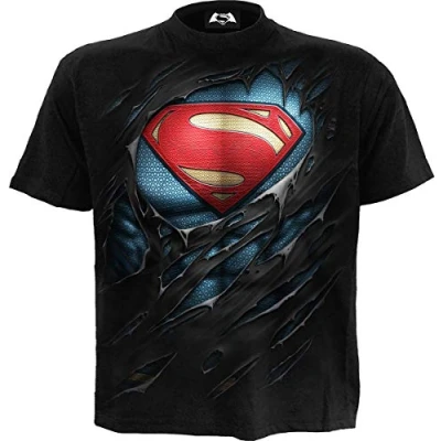 Image of DC Comics Superman Ripped T Shirt Black S