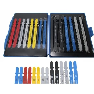 Image of 14pc T Fit Jigsaw Blade Set =T Fitting Metal Plastic Wood Blades PVC, Plastic, Aluminum, Sheet 6T, 8T, 10T, 14T, 18T, 24T, 32T
