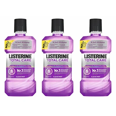 Image of LISTERINE Total Care Antibacterial mouthwash with 6 fold Effect for More Comprehensive Oral Hygiene 3 Pack (3 x 500 ml)