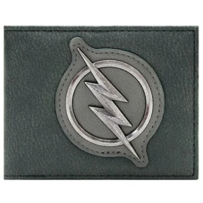 Image of The Flash Zoom Hunter Zolomon Suit Metal Bolt Badge Wallet Bi Fold ID &amp; Card Holder, Black