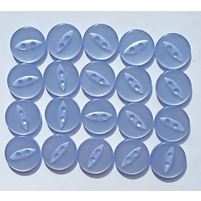 Image of HolmeCraft Pack of 20 Blue fisheye Baby Buttons 14mm