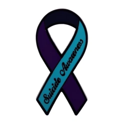 Image of Ribbon Lapel Enamel Brooch Suicide Awareness Pin Mental Health Protections Clothing Backpack Badge Jewelry