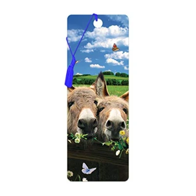 Image of 3D LiveLife Bookmark Donkeys from Deluxebase. A Donkey with lenticular Artwork Licensed Renowned Artist David Penfound