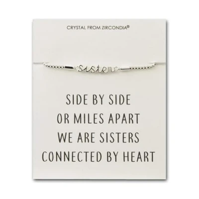 Image of Philip Jones Sister Bracelet with Quote Card Created Zircondia® Crystals