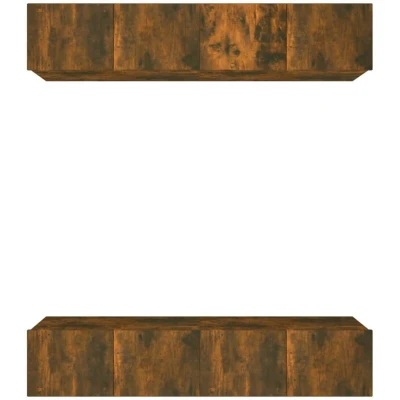 Image of vidaXL TV Cabinets 4 pcs Smoked Oak 80x30x30 cm Engineered Wood