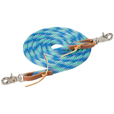 Image of Weaver Leather Poly Roper Rein, 3/8&quot; x 8&#039;, Mint/Lavender/French Blue