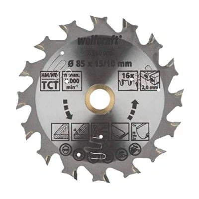 Image of wolfcraft Circular Saw Blade for Cordless Hand Saws, purple series, Ø 85 mm I 6340000 Fast, medium coarse cuts