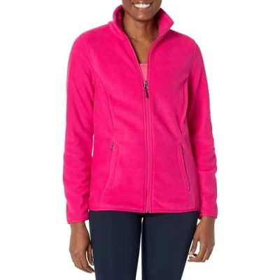 Image of Amazon Essentials Women&#039;s Classic fit Long Sleeved Full Zip Polar Soft Fleece Jacket (Available in Plus Size), Pink, S