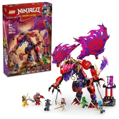 Image of LEGO NINJAGO Thunderfang Dragon of Chaos Toy with 6 Ninja Warriors Minifigures Good vs Evil Role Play Building Set for 8+ Year Old Boys &amp; Girls Gifts Dragons Rising Show Fans 71832