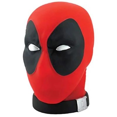 Image of Marvel FEB158366 Deadpool Head Bank Novelty, Shown, Red, Black, Standard