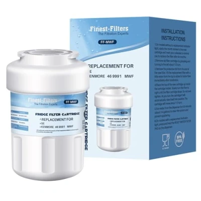 Image of Fridge Freezer Water Filter Compatible with GE MWF, SmartWater, MWFP, MWFA, GWF, HDX FMG 1, WFC1201, GSE25GSHECSS, PC75009, RWF1060, 197D6321P006, Hotpoint HWF, HWFA, Kenmore