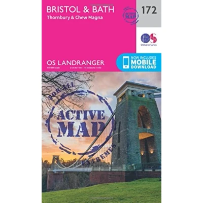 Image of Landranger Active 172 Bristol &amp; Bath, Thornbury Chew Magna Map With Digital Version