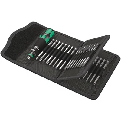 Image of Wera 05059297001 62 Bitholding Screwdriver Set with Bits in Pouch, 33 Pieces