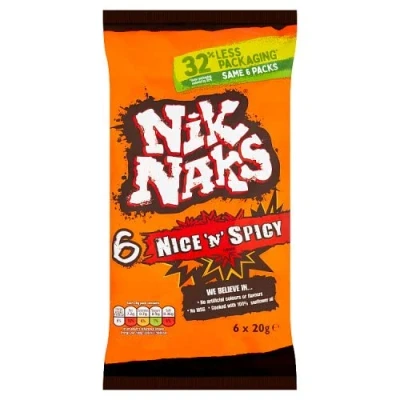 Image of KP Nik Naks Nice &#039;n&#039; Spicy 6 Pack 120g