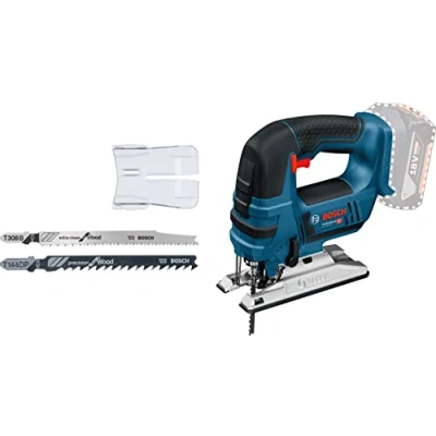 Image of Bosch Professional 18V System GST 18 V LI B Cordless Jigsaw (bar Version, Cutting Depth in Wood/Alum./Metal: 120/20/8 mm, 3 Blades, Anti Splinter Guard, excl. Batteries and Charger, Carton)