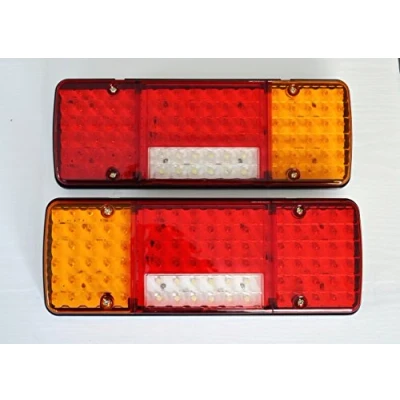 Image of 24/7Auto 2x Rear Tail LED 12V Lights 5 functions ultra thin design for Truck Trailer Chassis Tipper LKW Motorhome Lorry Camper