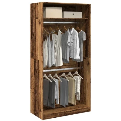Image of vidaXL Wardrobe Old Wood 100x50x200 cm Engineered