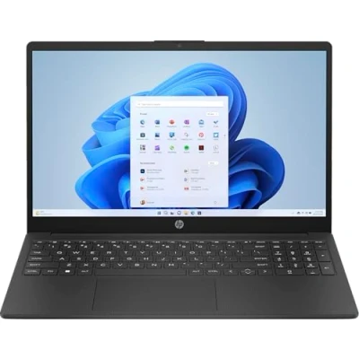 Image of HP Laptop 15 fc0018na 15.6 FHD AMD Ryzen 3 7320U (4 Cores, 2.4/4.3GHz), 512GB PCIe Gen 4.0x4 NVMe, 4GB LPDDR5, Radeon Graphics, WIFI 6 &amp; BT 5.3, HD Webcam, UK Keys, Windows 11 Pro (Renewed)