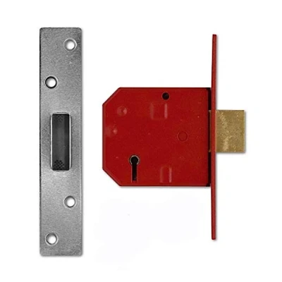 Image of Union Locks 2134E 5 Lever BS Mortice Deadlock 79.5mm Satin Chrome Finish (Boxed)