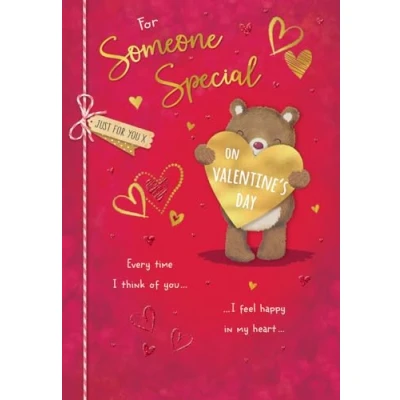 Image of Piccadilly Greetings Valentines Day Card, Someone Special, Heart Bear 9 x 6 inches