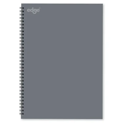 Image of Edge A4 Grey Notebook Soft Cover Twin Wire Notepad School Work Note Taking Journal