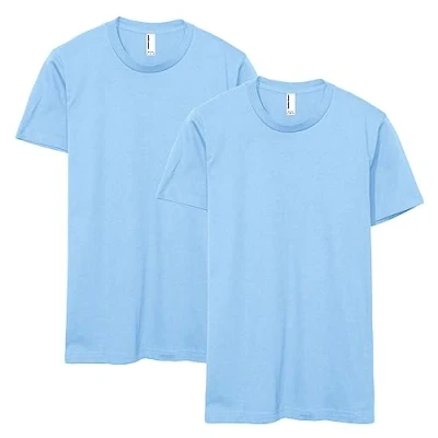 Image of American Apparel Unisex Adult Fine Jersey T Shirt, Style G2001, 2 Pack, Powder Blue (2 pack), M