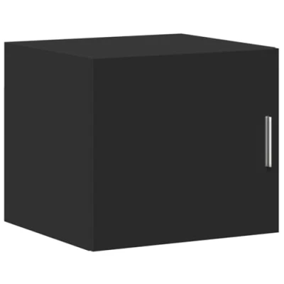 Image of vidaXL Wall Cabinet Black 45x42.5x40 cm Engineered Wood Hanging Storage Unit with Adjustable Floating Door for Living Room, Bedroom, or Garage