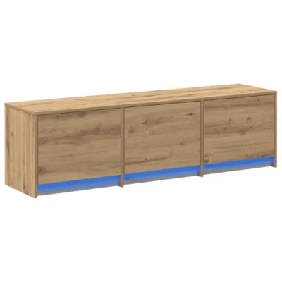 Image of vidaXL TV Cabinet with LED Artisan Oak 140x34x40 cm Engineered Wood