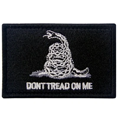 Image of Don&#039;t Tread On Me Tactical Embroidered Morale Applique Fastener Hook&amp;Loop Patch White &amp; Black