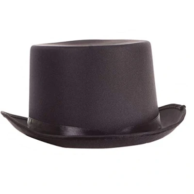 Image of Bristol Novelty BH476 Top Hat Black Satin Look, Unisex Adult, One Size