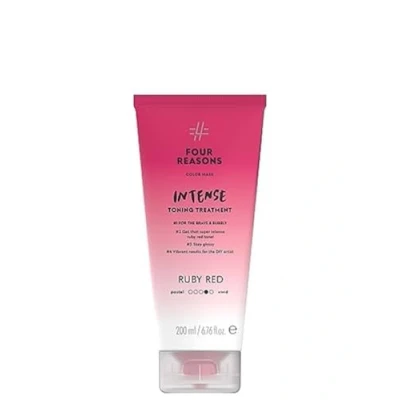 Image of Four Reasons Color Mask INTENSE Ruby Red (27 Colors) Intensive Toning Treatment Depositing Conditioner Semi Permanent Hair Dye for Lightened and Colored 100% Vegan, 6.76 fl oz