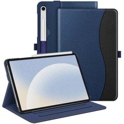 Image of Fintie Case for Samsung Galaxy Tab S9 FE 10.9 Inch/Galaxy 11 Inch 2023, Multi Angle Viewing Protective Cover with Pocket, Auto Sleep/Wake, Navy