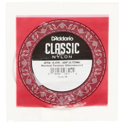 Image of D&#039;Addario J2704 Student Nylon Normal Tension Single Fourth String for Classical Guitar