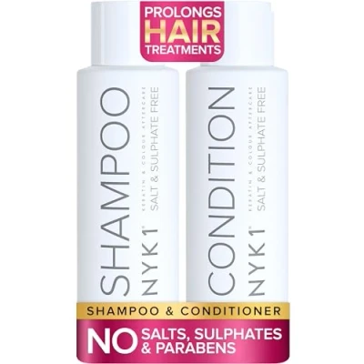 Image of NYK1 Sulphate Free Hair Shampoo and Conditioner Sets (500ml x2) Sulfate Shampoos Conditioners for Extensions, Colour Keratin Treatment