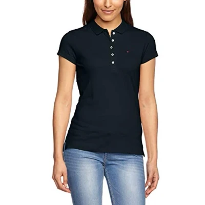 Image of Tommy Hilfiger HERITAGE SS SLIM Polo women&#039;s shirt in Blue