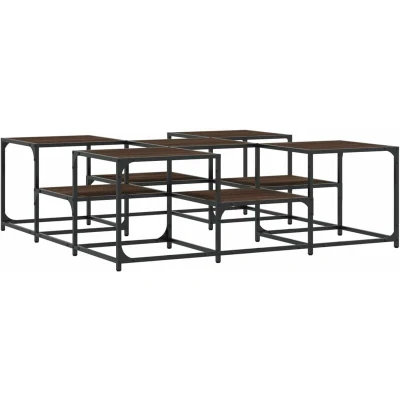Image of vidaXL Coffee Table Brown Oak 121x121x40 cm Engineered Wood