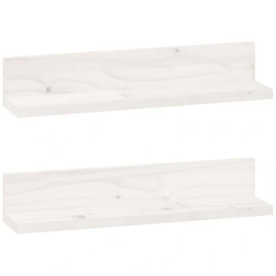Image of vidaXL Wall Shelves 2 pcs White 50x11x9 cm Solid Wood Pine