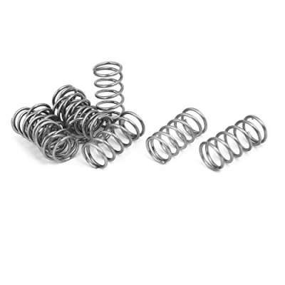 Image of sourcingmap Compression Spring,304 Stainless Steel,10mm OD,1mm Wire Size,20mm Free Length,Silver Tone,10Pcs