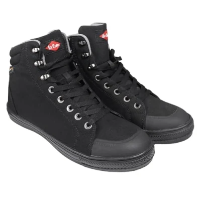 Image of Lee Cooper Workwear LCSHOE158 Unisex Mens Ladies SB / SRA Retro Baseball Boot Work Safety Shoe, Cordura Black, 11 UK