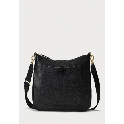 Image of Lauren Ralph Pebbled Leather Large Cameryn Crossbody Across body bag, Women&#039;s, Size: One Size, Black
