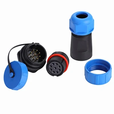 Image of IP68 sp21, Hilitand Plastic Aviation Plug Socket, SP21 2Pin/3Pin/4Pin/5Pin/6Pin/7Pin/9Pin Waterproof Male Wire Panel Power Chassis Metal Fittings Connector Gold Plated(9 PIN)