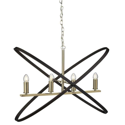 Image of Hoopla 4 Light Pendant Bronze, Brown, E14