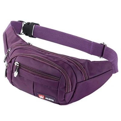 Image of Bumbags and Fanny Packs for Running Hiking Waist Bag Outdoor Sport Waistpack Men Women (Purple)