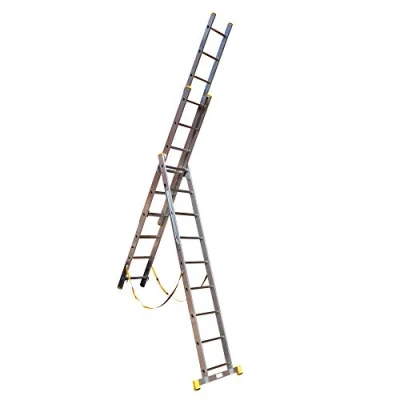 Image of 9 Rung 3 Section Stair Combi All in One Extension Ladder, Step Ladder &amp; Free Standing Ladders