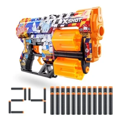 Image of XSHOT 36741E Blaster with Air Pocket Technology Foam Darts, Super Speed, Dread