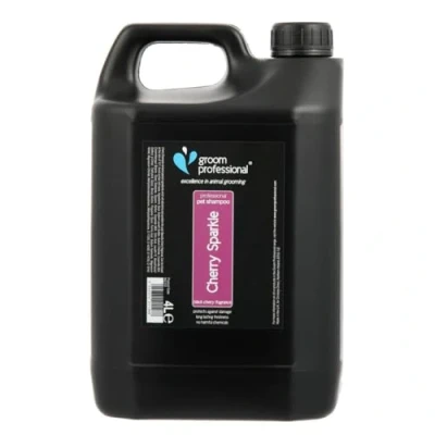 Image of GROOM PROFESSIONAL Cherry Sparkle Dog Shampoo Deep Cleansing for Dogs Revitalising Damaged Coats Protects Skin Cells Against Damage Adds Shine, 4 Litre