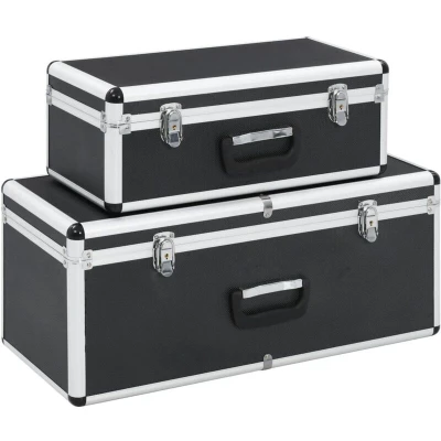 Image of vidaXL Storage Cases 2 pcs Black Aluminium
