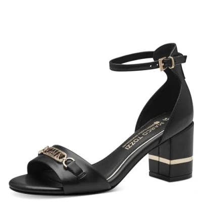 Image of MARCO TOZZI Women&#039;s 2 88305 42 Heeled Sandal, Black, 5