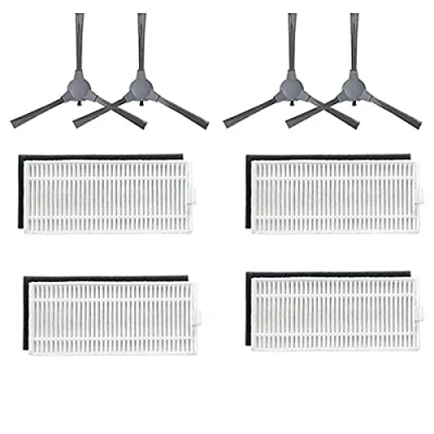 Image of BLUELIRR Replacement Parts Compatible for ONSON J10C 2100Pa Robot Vacuum Cleaner 4 Set Filter &amp; Pairs Side Brush