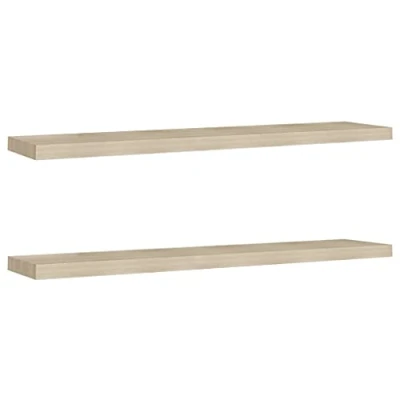 Image of vidaXL Floating Wall Shelves 2 pcs Oak 120x23.5x3.8 cm MDF